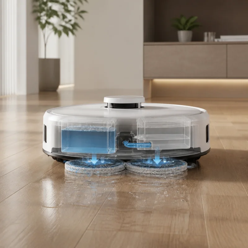 Giải thích chi tiết về cơ chế lau của robot hút bụi Ecovacs
