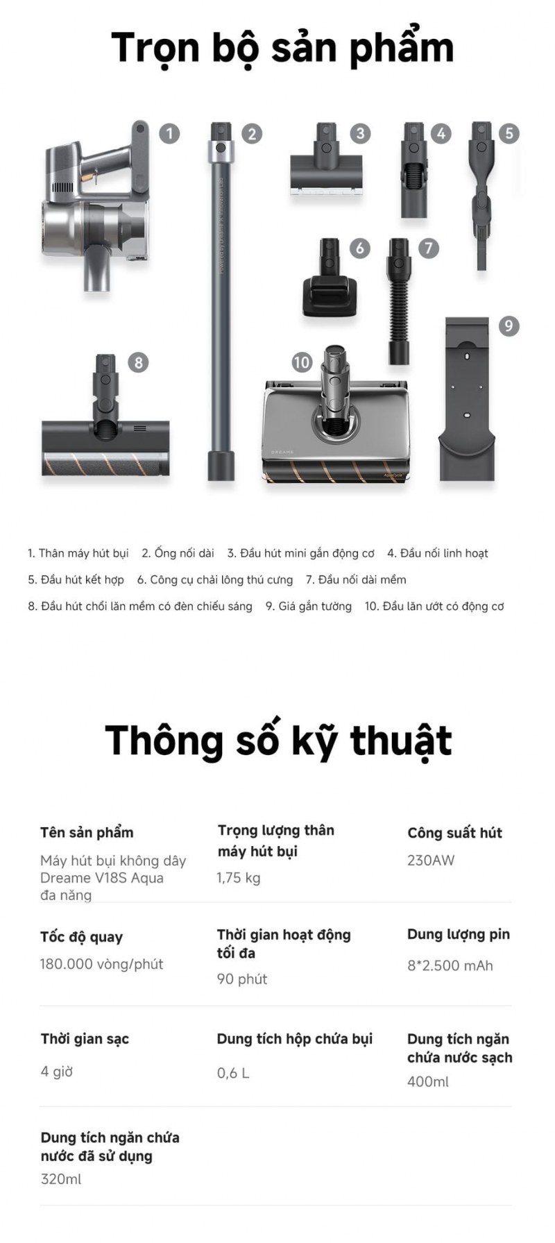 Dreame V18S Aqua - ảnh nội dung 13