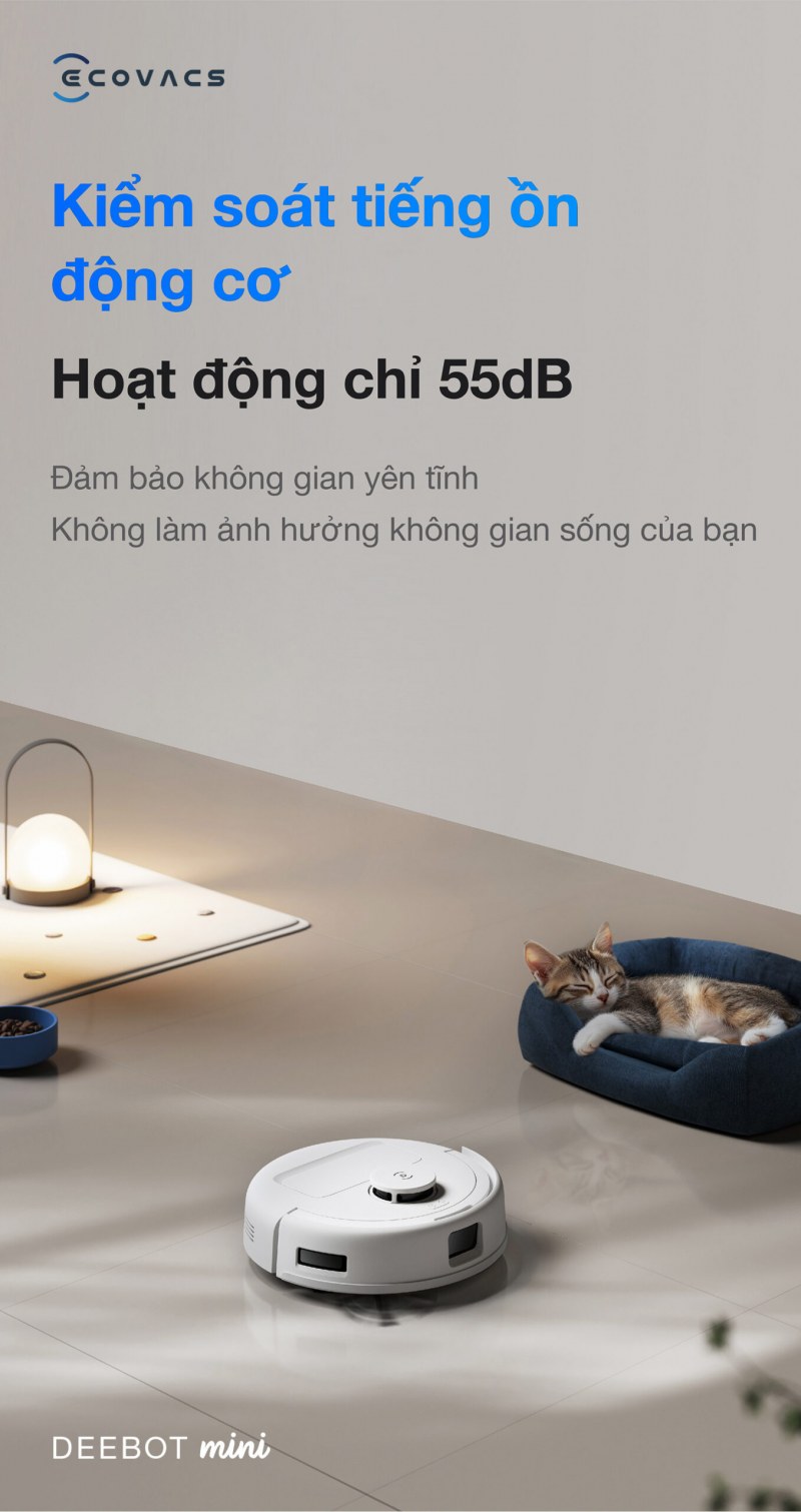 Độ ồn thấp 55dB đảm bảo kh&ocirc;ng gian y&ecirc;n tĩnh