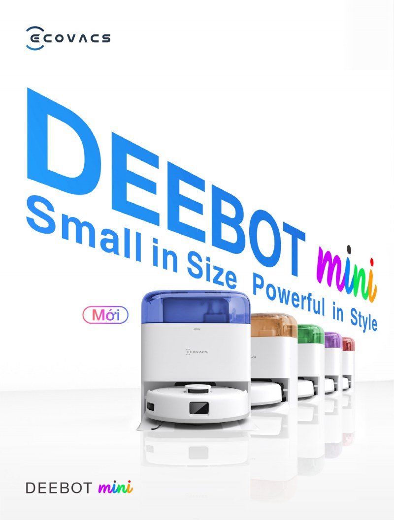 Ecovacs Deebot Mini với thiết kế nhỏ gọn v&agrave; đa dạng m&agrave;u sắc