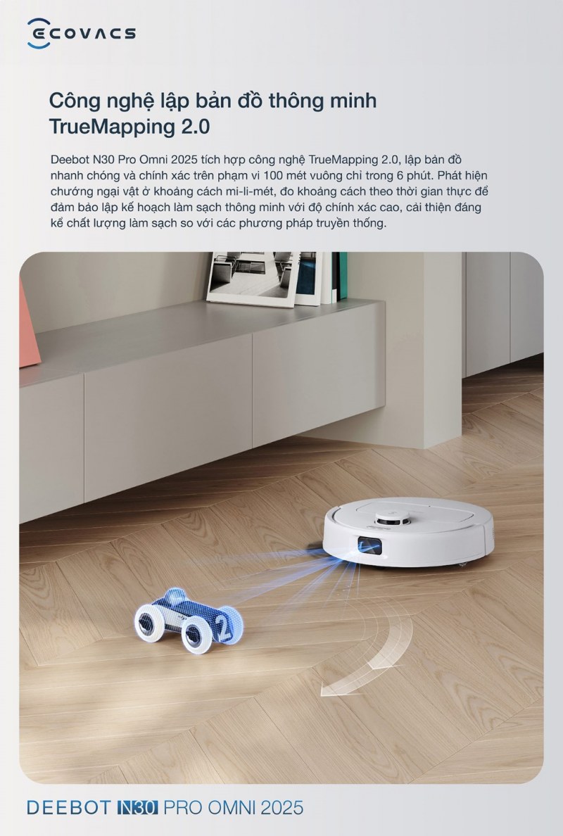 C&ocirc;ng nghệ điều hướng TrueMapping 2.0 v&agrave; cảm biến LDS LiDAR
