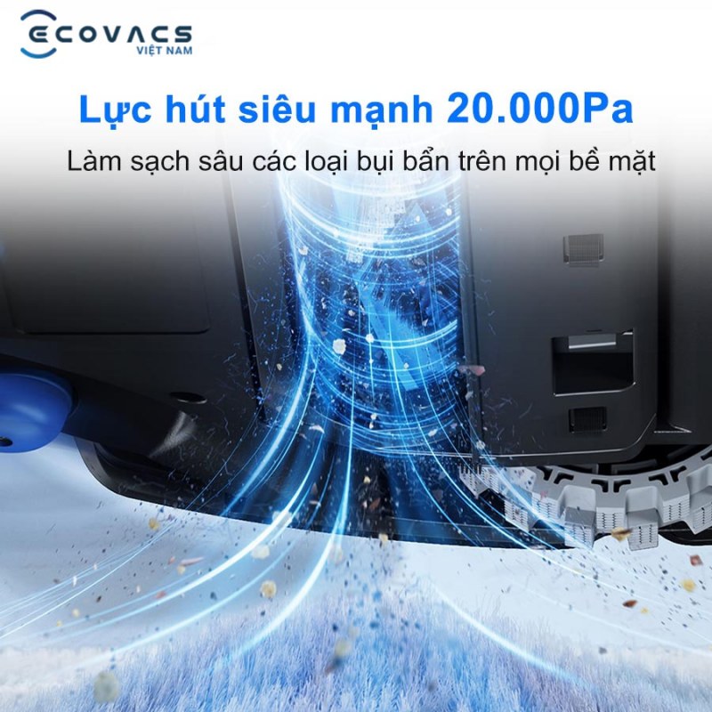 Lực h&uacute;t si&ecirc;u mạnh 20.000 Pa l&agrave;m sạch s&acirc;u