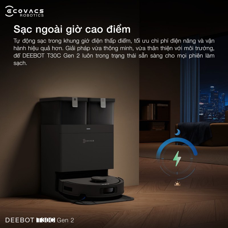 Tự động sạc ngo&agrave;i giờ cao điểm tiết kiệm điện năng.