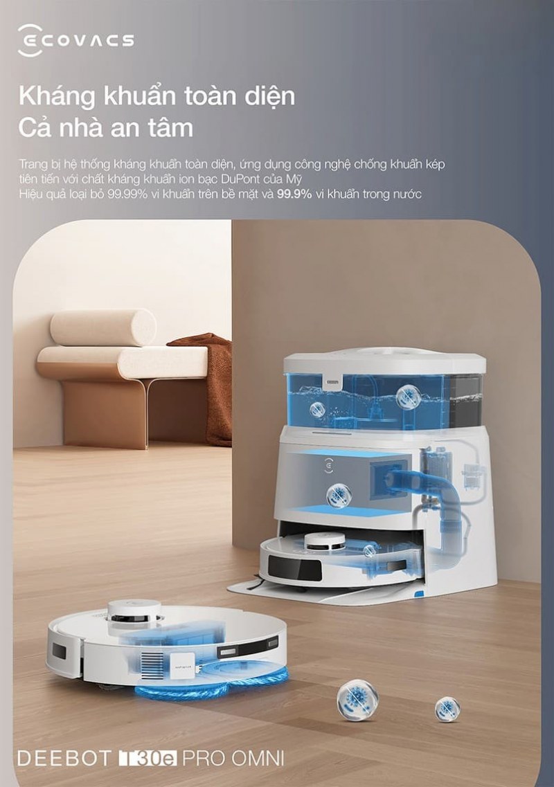 Hệ thống kh&aacute;ng khuẩn to&agrave;n diện bảo vệ sức khỏe gia đ&igrave;nh.