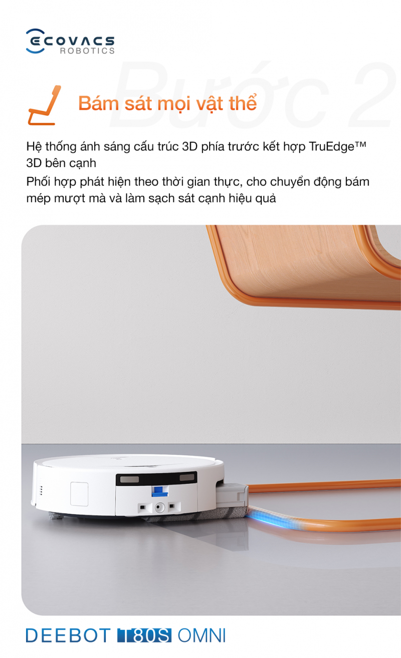 Hệ thống &aacute;nh s&aacute;ng 3D v&agrave; TruEdge 3.0 lau s&aacute;t cạnh hiệu quả