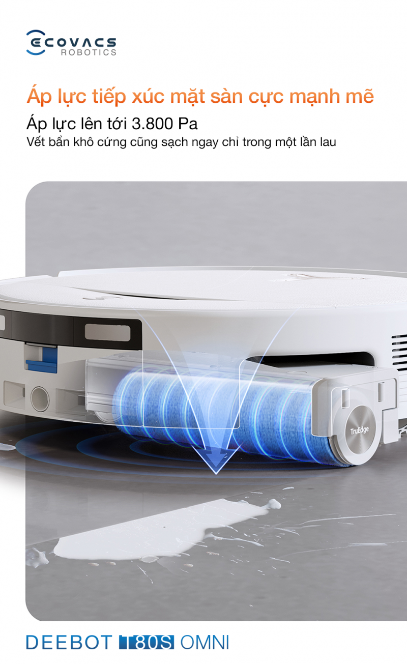 &Aacute;p lực tiếp x&uacute;c mặt s&agrave;n mạnh mẽ 3.800 Pa