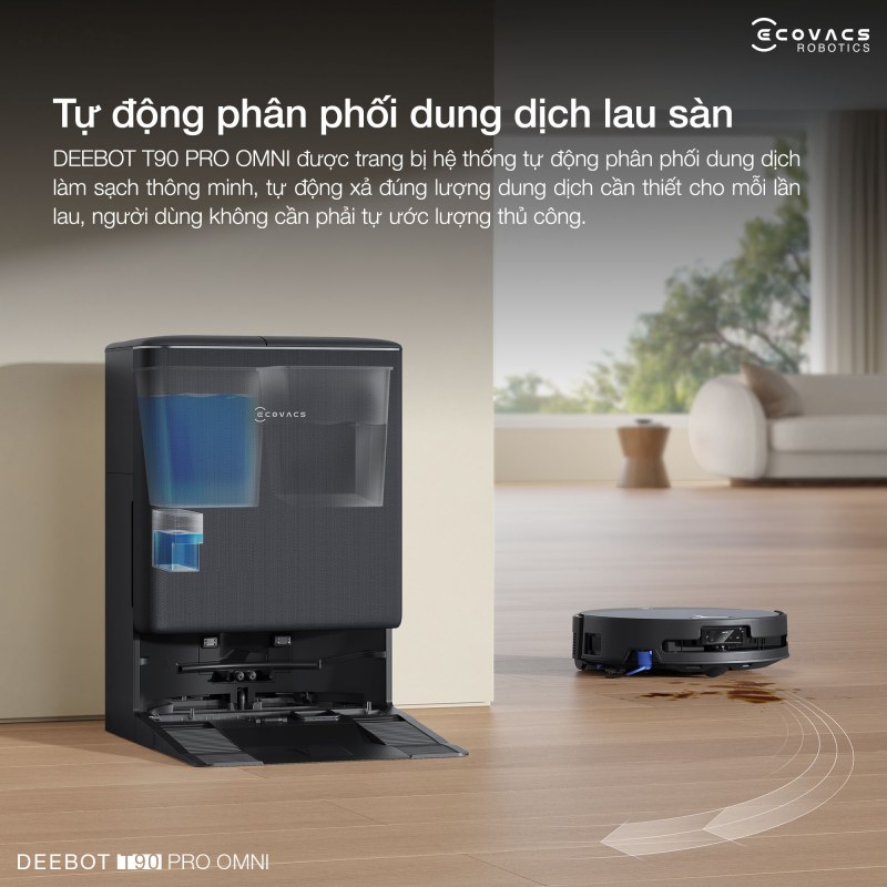 Tự động ph&acirc;n phối dung dịch lau s&agrave;n th&ocirc;ng minh