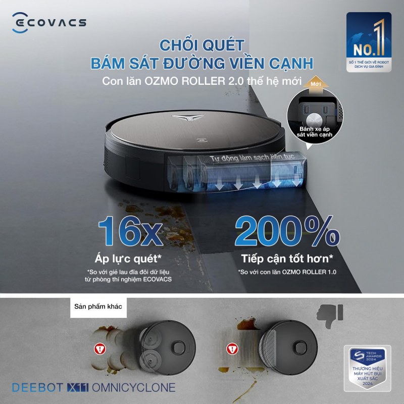Chổi qu&eacute;t b&aacute;m s&aacute;t đường viền cạnh hiệu quả