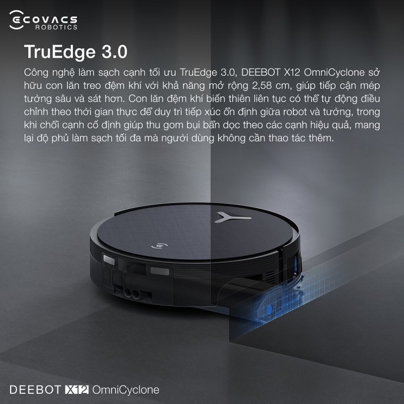C&ocirc;ng nghệ lau TruEdge 3.0 l&agrave;m sạch s&aacute;t m&eacute;p tường hiệu quả