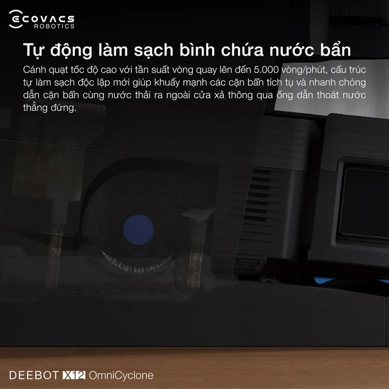 Tự động l&agrave;m sạch b&igrave;nh chứa nước bẩn hiệu quả