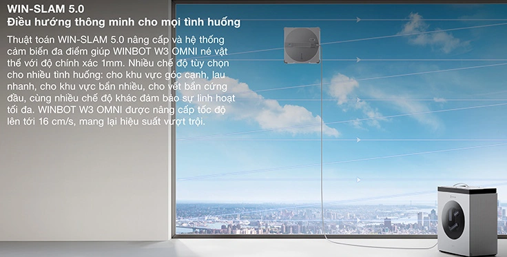 Robot Lau k&iacute;nh Ecovacs W3 Omni
