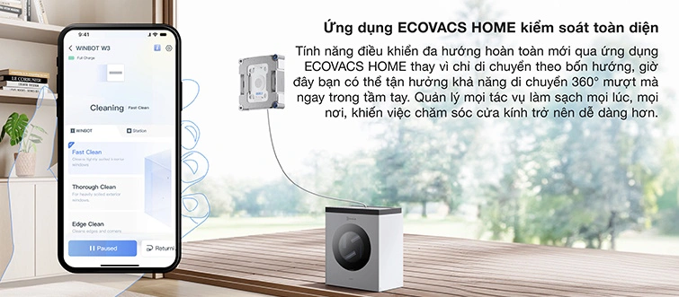 Robot Lau k&iacute;nh Ecovacs W3 Omni