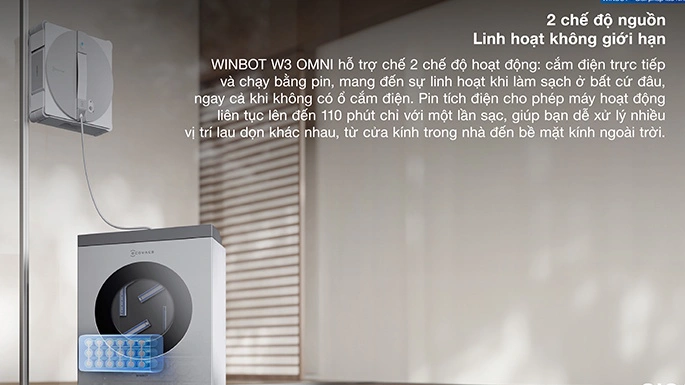 Robot Lau k&iacute;nh Ecovacs W3 Omni
