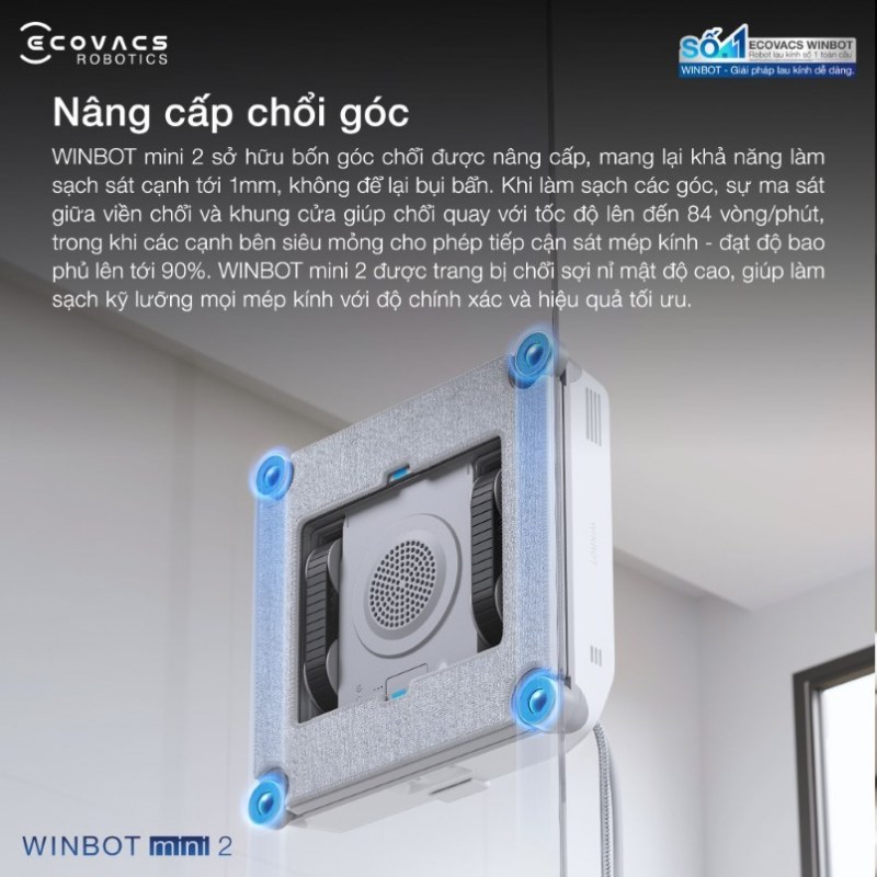 Chổi g&oacute;c n&acirc;ng cấp l&agrave;m sạch s&aacute;t m&eacute;p k&iacute;nh hiệu quả
