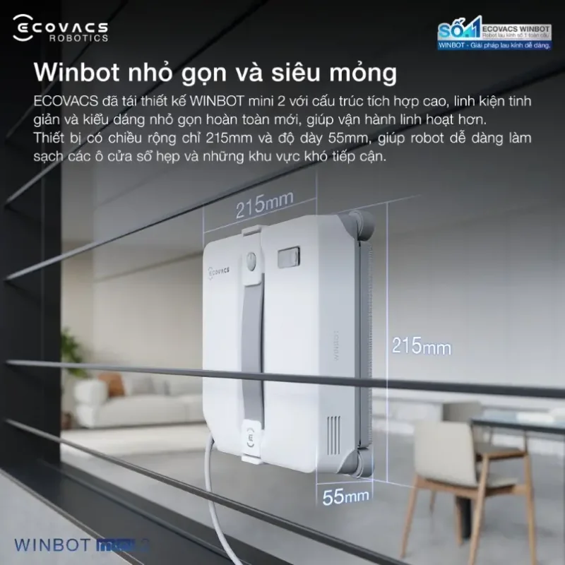 Robot lau k&iacute;nh nhỏ gọn, hiệu quả cho cửa sổ hẹp
