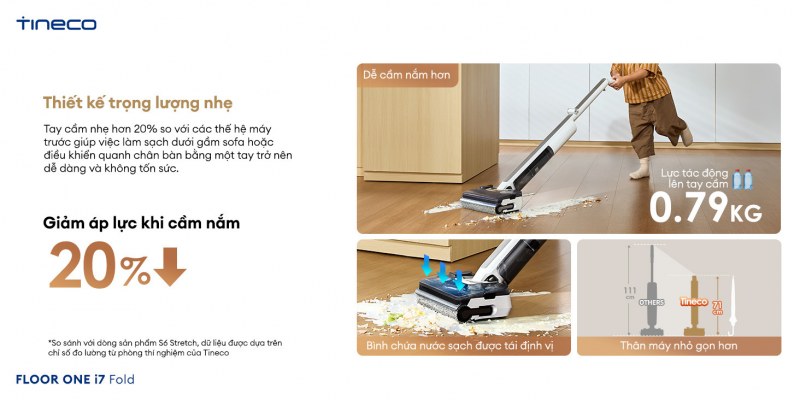 Thiết kế trọng lượng nhẹ, dễ cầm nắm và sử dụng.