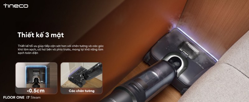 Thiết kế 3 mặt tối ưu l&agrave;m sạch s&aacute;t ch&acirc;n tường v&agrave; g&oacute;c khuất