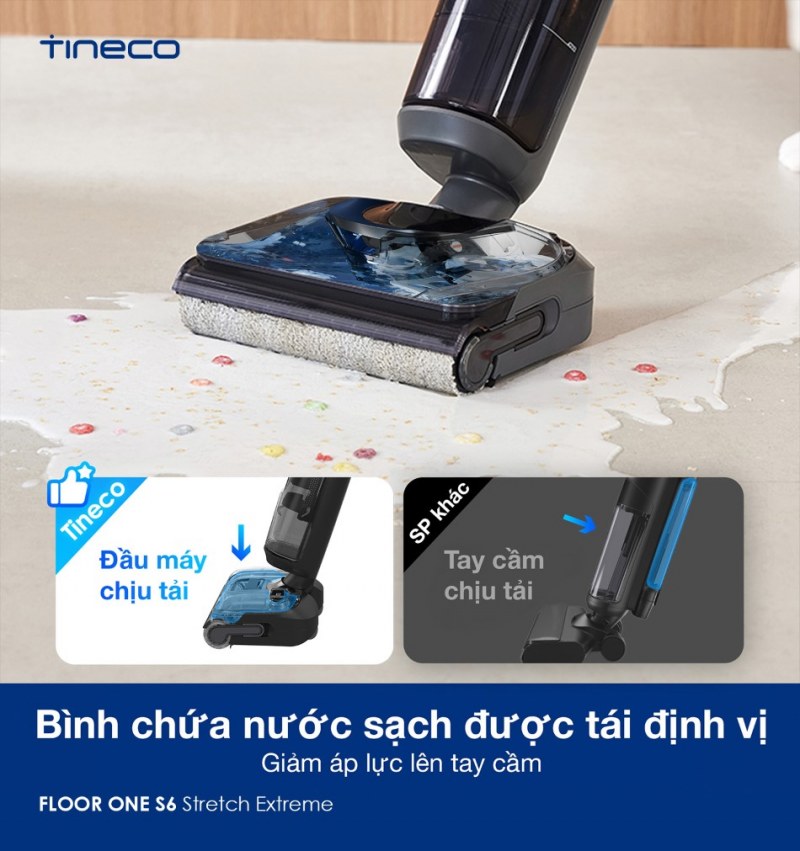 Bình chứa nước sạch tái định vị giảm áp lực tay cầm