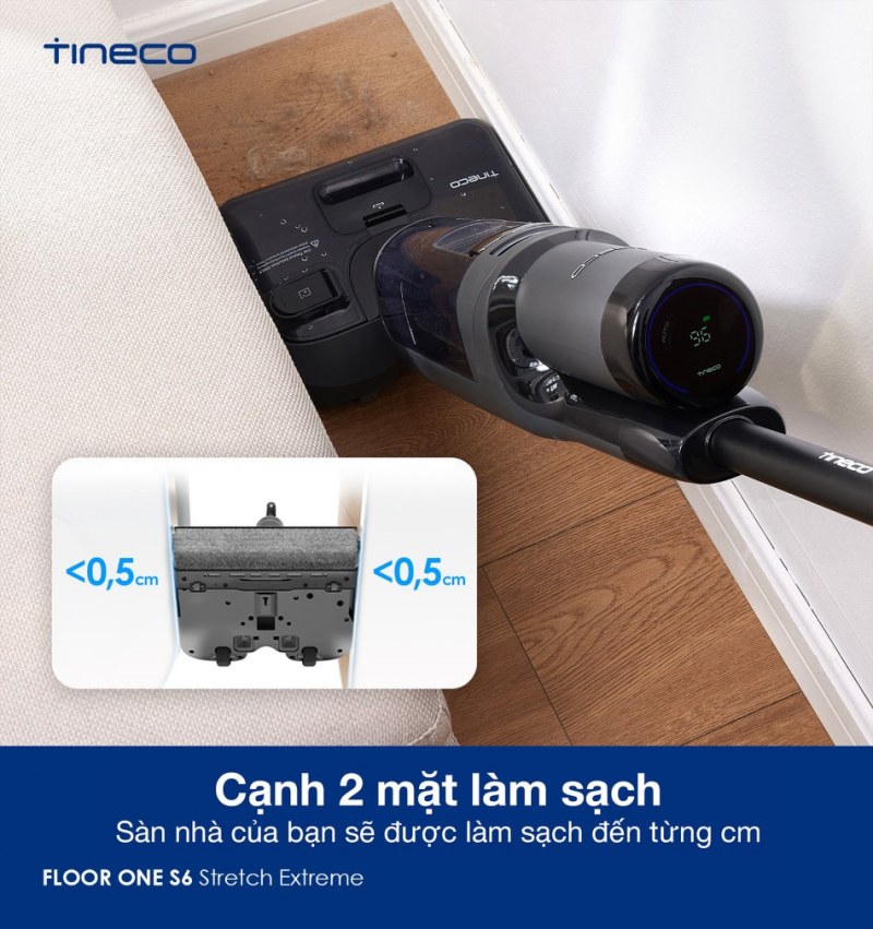 Làm sạch sát cạnh hai bên đến từng cm