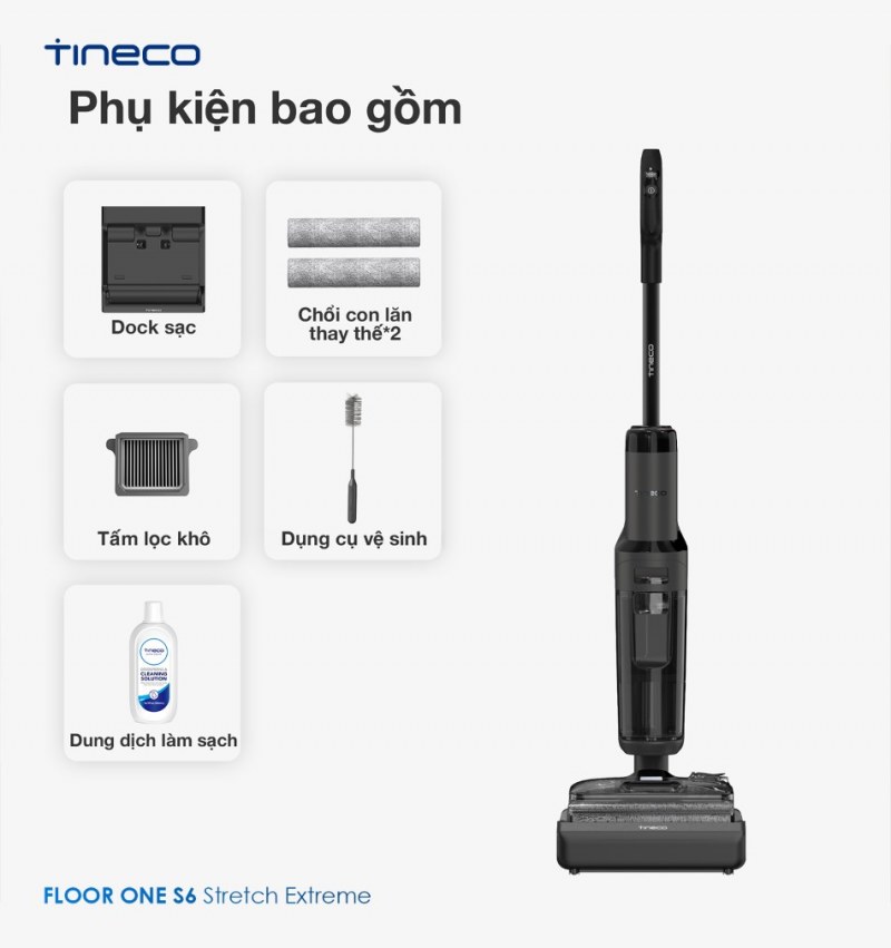 Phụ kiện đi kèm đa dạng hỗ trợ làm sạch