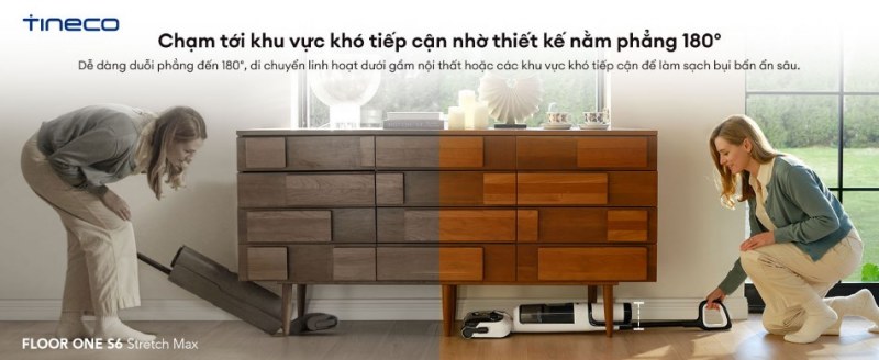 Thiết kế nằm phẳng 180&deg; gi&uacute;p l&agrave;m sạch khu vực kh&oacute; tiếp cận
