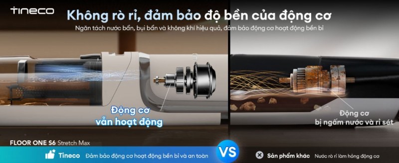 Động cơ bền bỉ, kh&ocirc;ng r&ograve; rỉ đảm bảo độ bền m&aacute;y