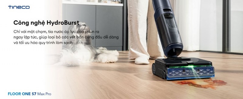 Công nghệ HydroBurst giúp làm sạch vết bẩn cứng đầu hiệu quả