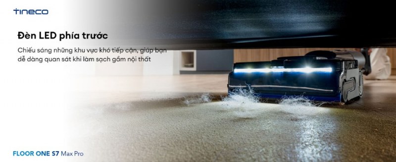 Đèn LED chiếu sáng giúp làm sạch gầm nội thất dễ dàng