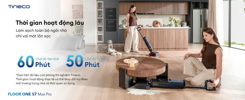 Thời gian hoạt động lâu đáp ứng nhu cầu làm sạch