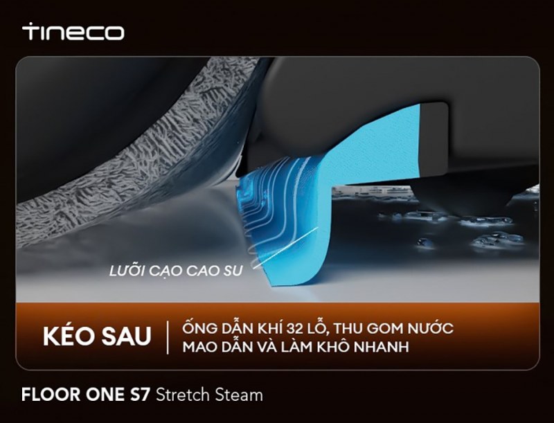Lưỡi cạo cao su kéo sau với ống dẫn khí làm khô nhanh