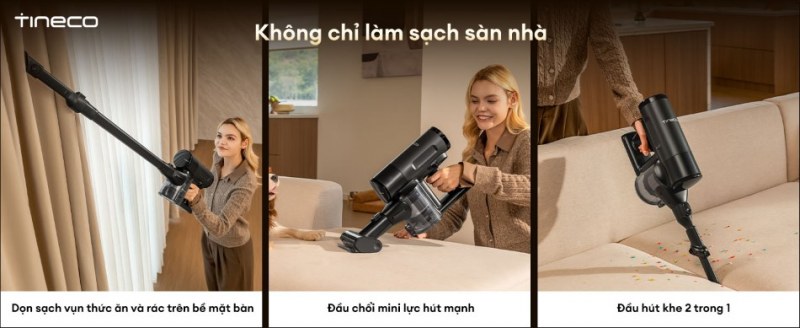 Đầu h&uacute;t mini v&agrave; khe 2 trong 1 tiện lợi cho nhiều bề mặt