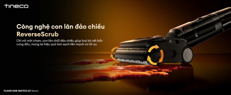 C&ocirc;ng nghệ con lăn đảo chiều ReverseScrub l&agrave;m sạch s&acirc;u