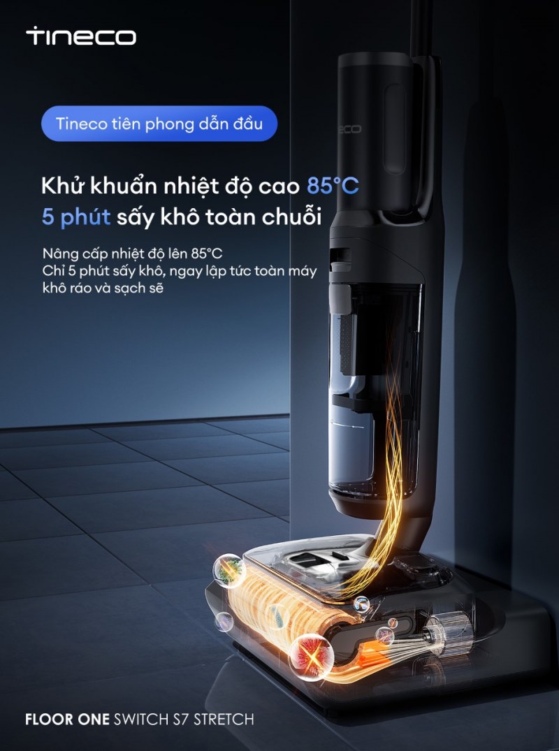 C&ocirc;ng nghệ FlashDry khử khuẩn v&agrave; sấy kh&ocirc; con lăn nhanh ch&oacute;ng